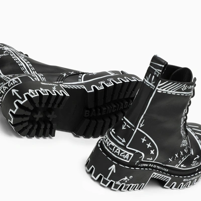 Shop Balenciaga Strike Black Ankle Boot With Designs