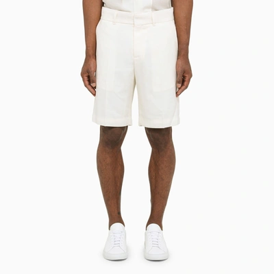 Shop Casablanca White Wool Bermuda Shorts