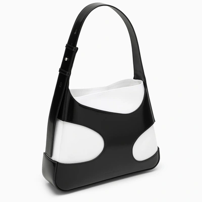 Shop Ferragamo Medium Shoulder Bag With Cut Out Black And White In Multicolor