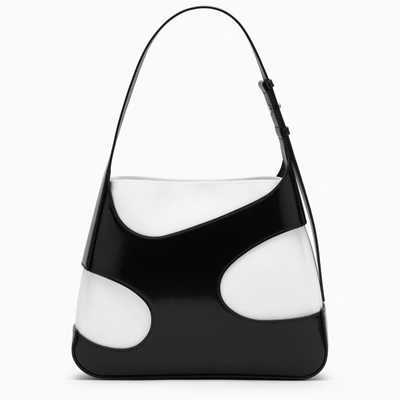 Shop Ferragamo Medium Shoulder Bag With Cut Out Black And White In Multicolor