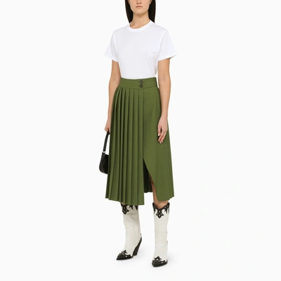 Shop Golden Goose Deluxe Brand Green Pleated Skirt
