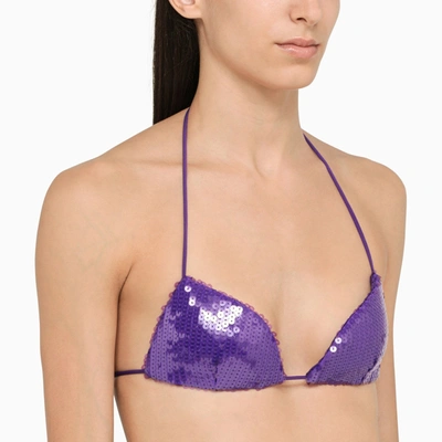 Laquan Smith Sequined Halterneck Bra Top