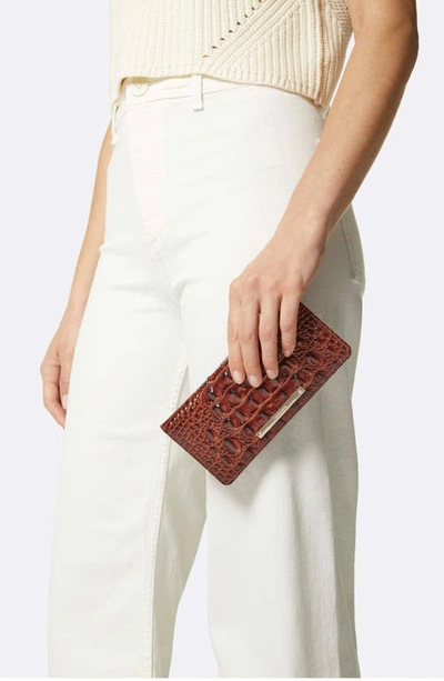 Shop Brahmin 'ady' Croc Embossed Continental Wallet In Nocturnal