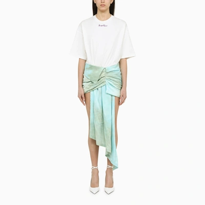 Shop Off-white Off White™ Overlapping White/multicolour Dress In Blue