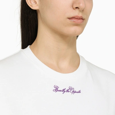 Off-white Off White™ Overlapping White/multicolour Dress In Blue