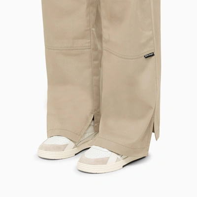 Shop Palm Angels Beige Baggy Chino Trousers