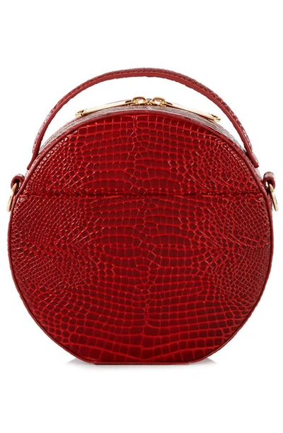 Shop Brahmin Lane Croc Embossed Leather Crossbody Bag In Red