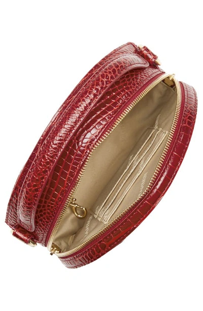 Shop Brahmin Lane Croc Embossed Leather Crossbody Bag In Red
