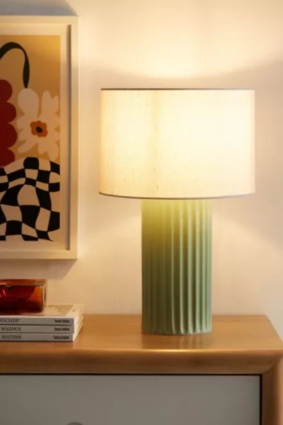 Shop Urban Outfitters Tristan Ceramic Table Lamp In Green At