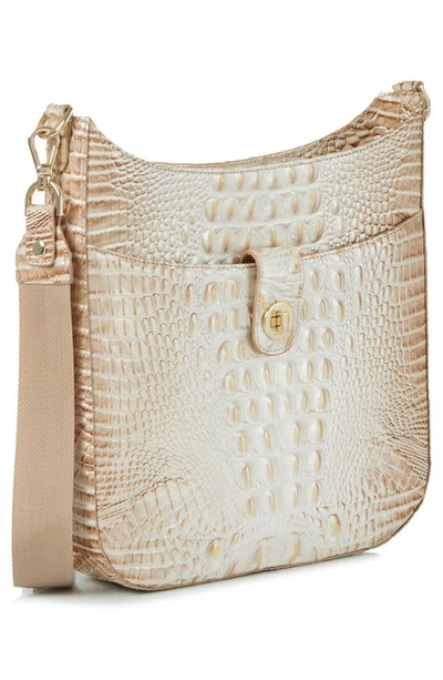 Shop Brahmin Leia Croc Embossed Leather Crossbody Bag In Contour