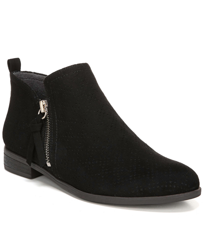 Dr. Scholl's Rate Zip Womens Round Toe Booties Ankle Boots In Black Microfiber Perforated