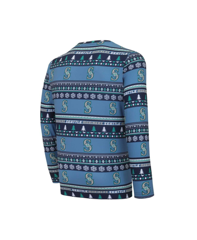 Concepts Sport Men's  Navy Seattle Mariners Knit Ugly Sweater Long Sleeve Top And Pants Set In Navy