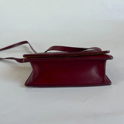 Pre-owned Bottega Veneta Burgundy Leather Mini Cassette Crossbody Bag