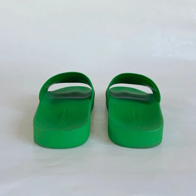 Pre-owned Bottega Veneta Green Rubber Slides, 41