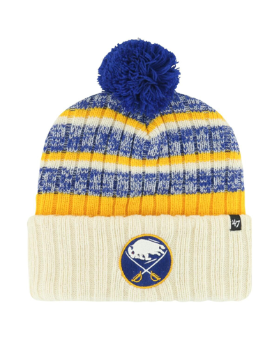 47 Brand Men's ' Cream Buffalo Sabres Tavern Cuffed Knit Hat With Pom In Cream