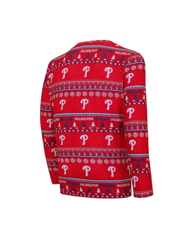 Shop Concepts Sport Men's  Red Philadelphia Phillies Knit Ugly Sweater Long Sleeve Top And Pants Set