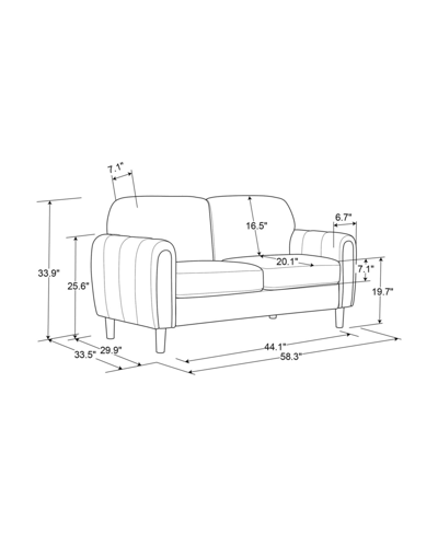 Serta Gorm 58" Fabric Loveseat In Charcoal