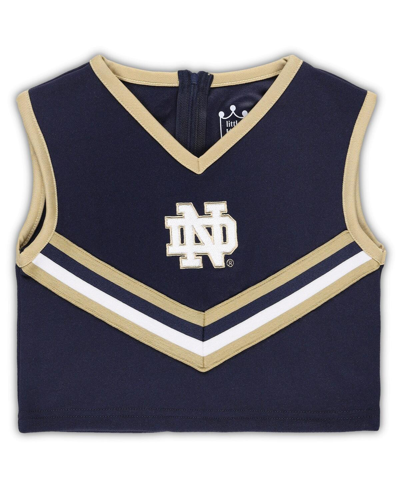 Shop Little King Apparel Girls Toddler Navy Notre Dame Fighting Irish Two-piece Cheer Top And Skirt Set
