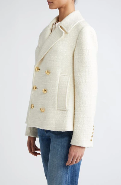 Shop A.l.c Kensington Double Breasted Tweed Blazer In Cream