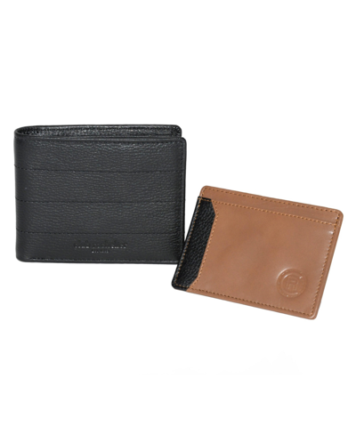 Shop Club Rochelier Men's Billfold Wallet With Removable Card Holder In Black,tan
