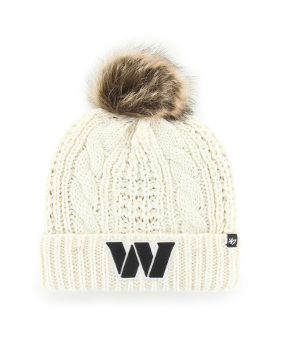 Shop 47 Brand Women's ' Cream Washington Commanders Meeko Cuffed Knit Hat With Pom