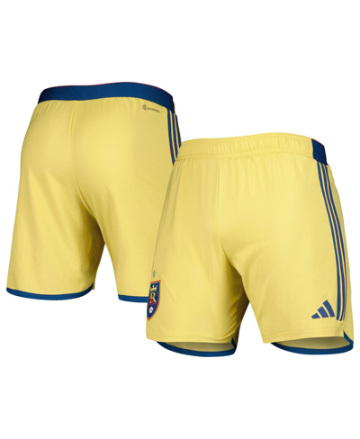 Shop Adidas Originals Men's Adidas Gold Real Salt Lake 2023 Away Aeroready Authentic Shorts