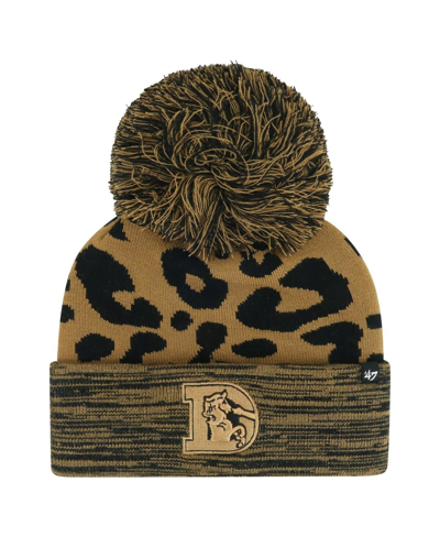 Shop 47 Brand Women's ' Brown Denver Broncos Rosette Cuffed Knit Hat With Pom