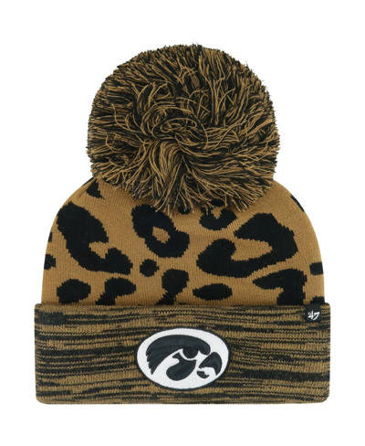 Shop 47 Brand Women's ' Brown Iowa Hawkeyes Rosette Cuffed Knit Hat With Pom
