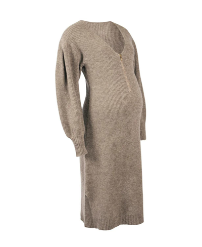 Shop Emilia George Maternity Wool Blend Eva Sweater Dress In Black