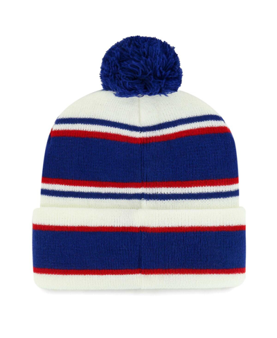 47 Brand Youth Boys And Girls ' White New York Giants Stripling Cuffed Knit Hat With Pom In White