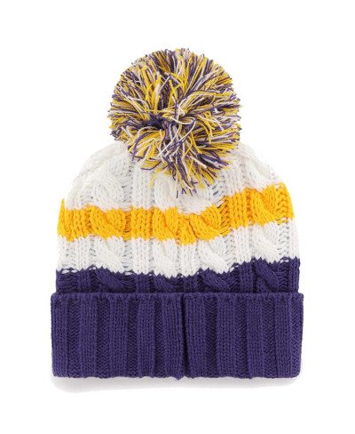 Shop 47 Brand Women's ' White Minnesota Vikings Ashfield Cuffed Knit Hat With Pom