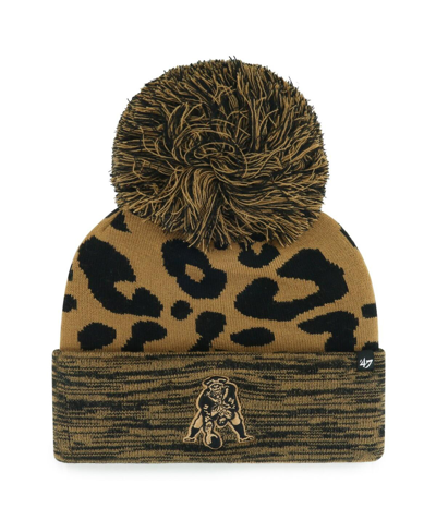 Shop 47 Brand Women's ' Brown New England Patriots Rosette Cuffed Knit Hat With Pom