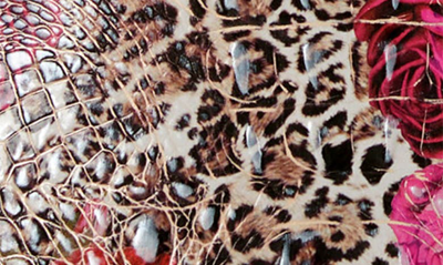 Shop Brahmin Small Georgina Croc Embossed Leather Dome Crossbody Bag In Ermine Floral