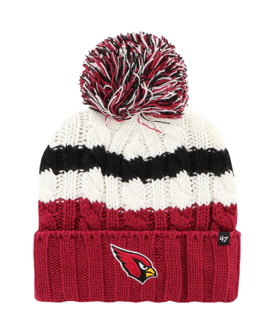 Shop 47 Brand Women's ' White Arizona Cardinals Ashfield Cuffed Knit Hat With Pom