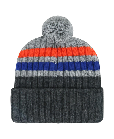 47 Brand Men's ' Gray New York Islanders Stack Patch Cuffed Knit Hat With Pom In Gray