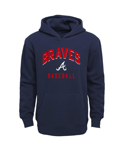 Outerstuff Toddler Boys And Girls Navy, Gray Atlanta Braves Play-by-play Pullover Fleece Hoodie And Pants Set In Navy,gray