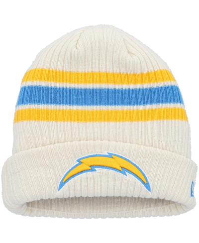 Shop New Era Youth Boys And Girls  White Distressed Los Angeles Chargers Vintage-like Cuffed Knit Hat