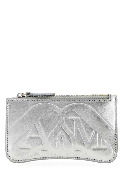 Shop Alexander Mcqueen Wallets In Silver
