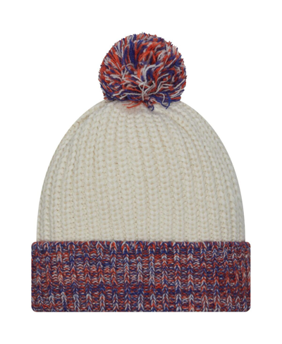 Shop New Era Women's  Cream Boise State Broncos Fresh Cuffed Knit Hat With Pom