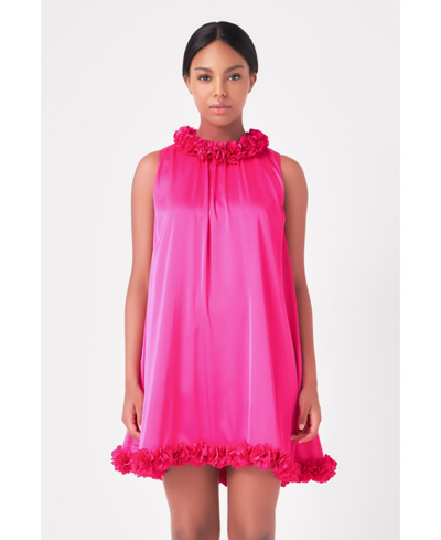 Shop Endless Rose Women's Rosette Mini Dress In Fuchsia
