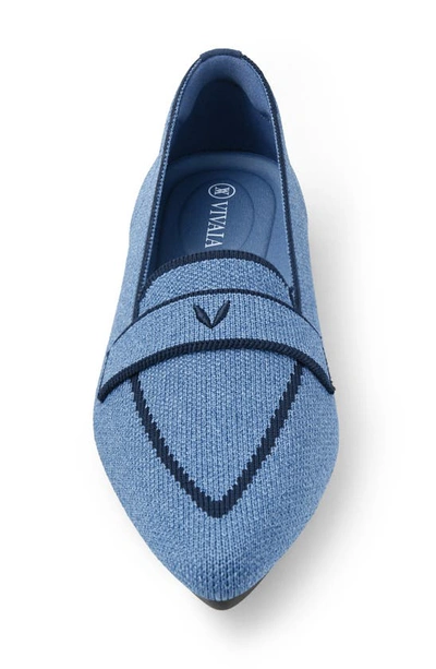 Shop Vivaia Amelia Pointed Toe Loafer Flat In Sky Blue