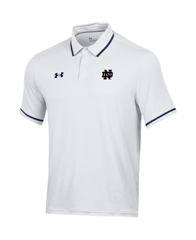 Shop Under Armour Men's  White Notre Dame Fighting Irish T2 Tipped Performance Polo Shirt