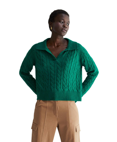 Shop Crescent Women's Vivian Pretzel Sweater Knit Top In Green