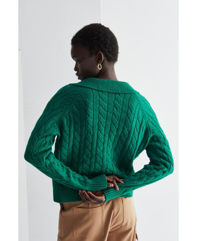 Shop Crescent Women's Vivian Pretzel Sweater Knit Top In Green