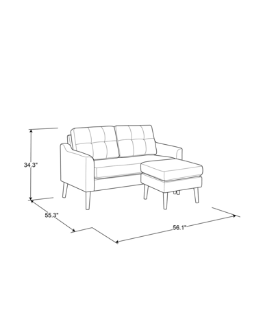 Shop Serta Astrid 56" 2-pc. Loveseat And Ottoman Set In Gray
