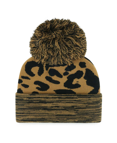 Shop 47 Brand Women's ' Leopard Colorado Avalanche Rosette Cuffed Knit Hat With Pom