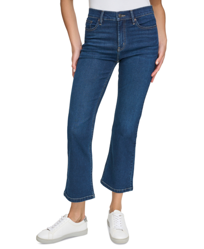 Shop Calvin Klein Jeans Est.1978 Petite High-rise Bootcut Jeans In Pacific