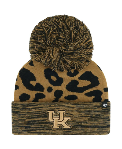 Shop 47 Brand Women's ' Brown Kentucky Wildcats Rosette Cuffed Knit Hat With Pom