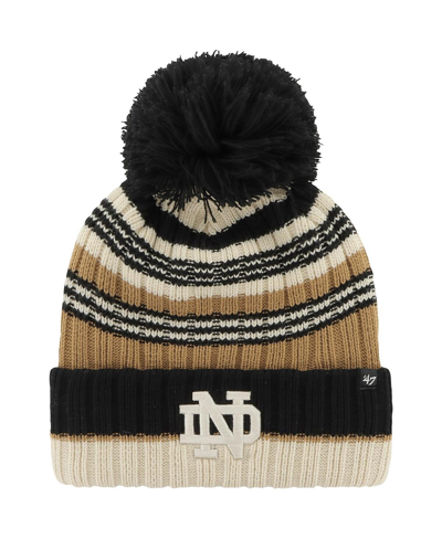 Shop 47 Brand Women's ' Khaki Notre Dame Fighting Irish Barista Cuffed Knit Hat With Pom
