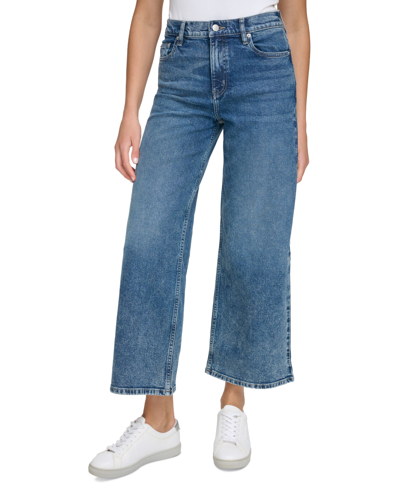 Shop Calvin Klein Jeans Est.1978 Petite High-rise Wide-leg Denim Jeans In Marrakech